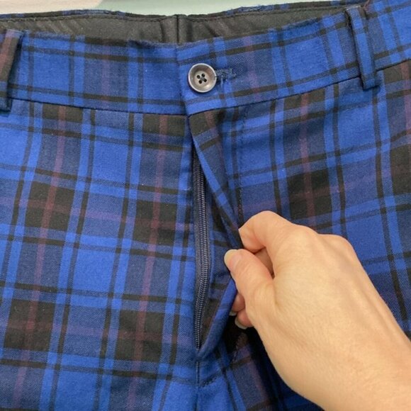 Haight and Ashbury blue plaid Shorts Size 38 - Picture 8 of 11